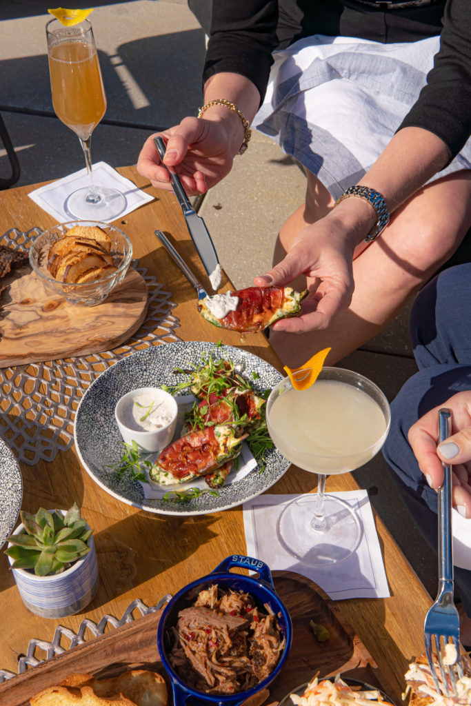 Outdoor dining on tapas and bar food at the Hilton Conrad Washington DC.