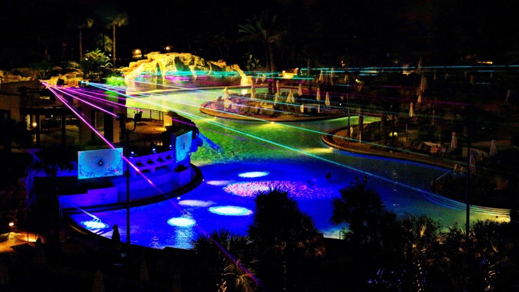 Laser light show at the Marriott World Center Resort in Orlando, Florida.