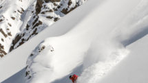 Lone skier finds perfect powder at Valle Nevado in Chile. Photo c. Valle Nevado