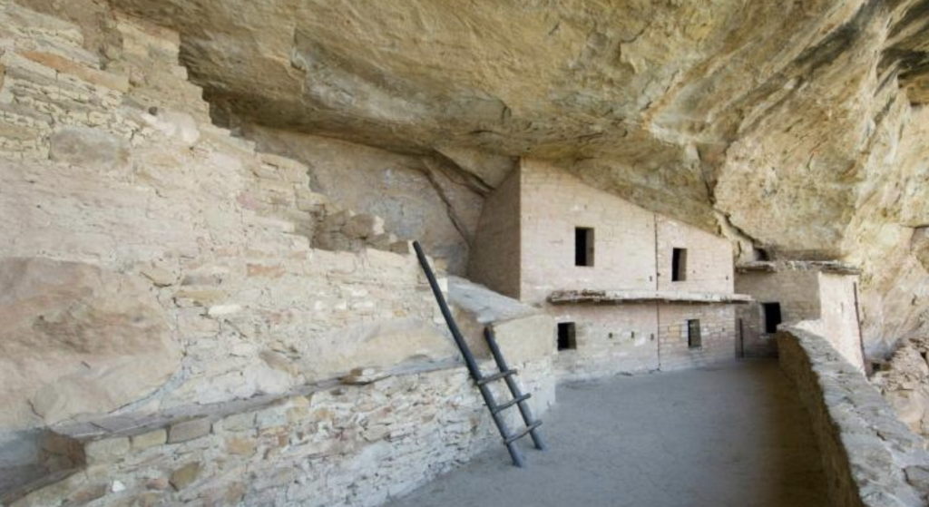 Balcony House cliff dwelling at Mesa Verde National Park. Photo c. NPS