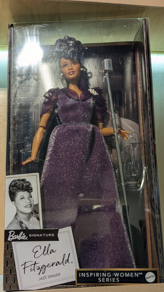 Barbie doll of siinger Ella Fitzgerald in the collection of the National Jazz Museum in Harlem.
