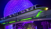 New paint job on Disney Monorail celebrates the 50th anniversary at the WDW resort.