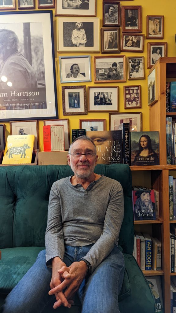 John Evans, owner of Lemuria Books, poses in his famous bookstore in Jackson, Mississippi.