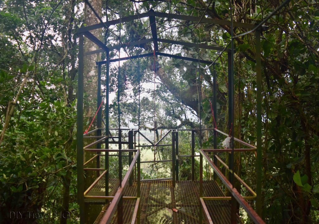 Climbing structure in the treetops is part of Ecoglide Park in Costa Rica.