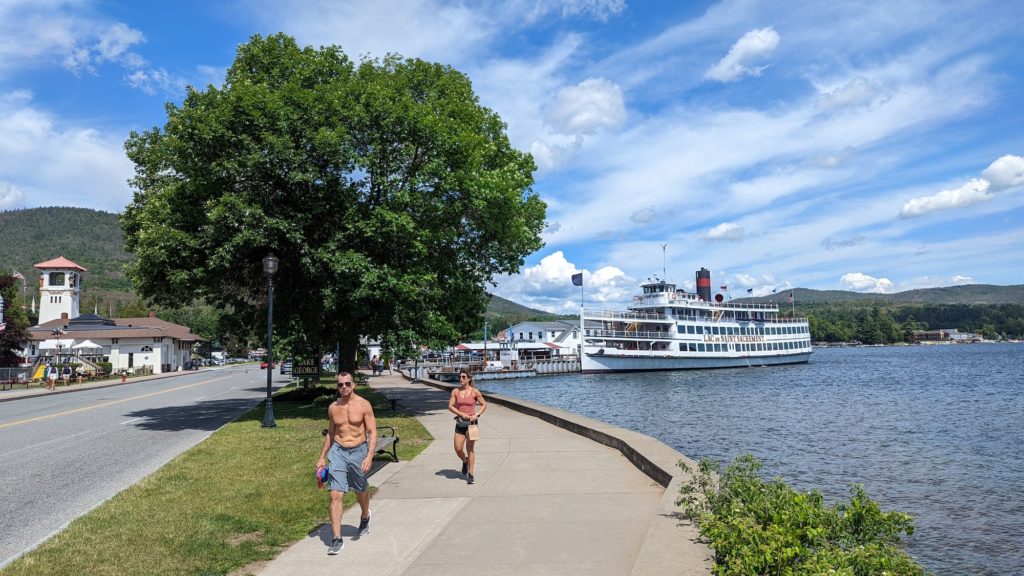 Strolling the sea walk in Lake George, Adirondacks, New York.