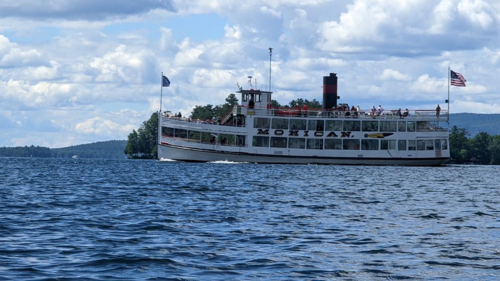 The Mohican is one of the steam powered sightseeing cruisers on Lake George