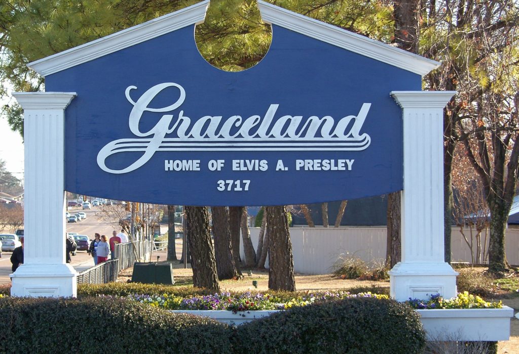 Street sign for Graceland, Elvis Presley estate in Memphis, Tennessee.
