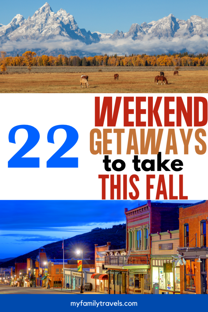 Mondage of fall destinations and weekend ideas.