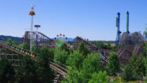 Aerial view of the Silverwood theme park, one of northern Idaho's most popular summer destinations. Photo c. Silverwood Theme Park.