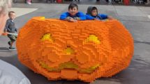 This giant LEGO pumpkin took Master Builders hundreds of hours to assemble for Brick-or-Treat, the autumn festival at LEGOLAND New York.