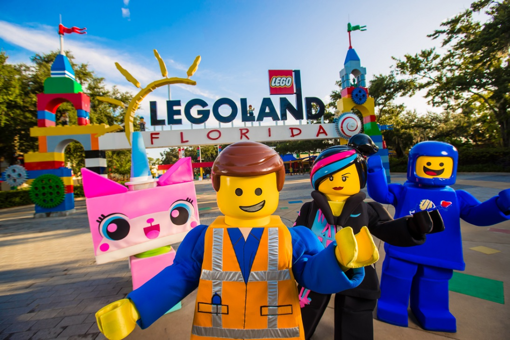 Legoland characters greet visitors to the LEGOLAND Florida theme park where Halloween festivities are the top fall attraction.