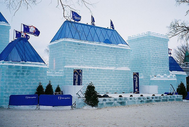 Ice Castle during the Quebec Winter Carnival