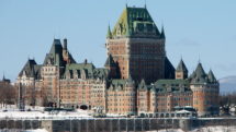 Chateau Frontenac on top of the Quebec City ramparts.