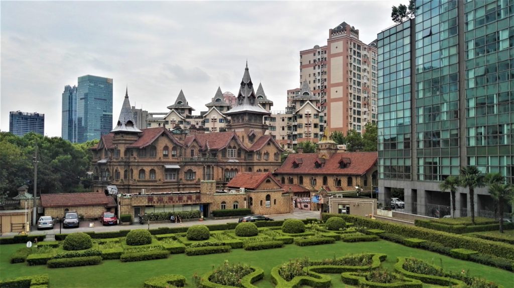 The Moller Villa is among the old temples of the Old City in Shanghai, China.