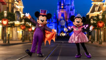 Mickey and Minnie Mouse are dressed in their new 50th Anniversary EARidescent Halloween costumes during fall season at Walt Disney World Resort. Photo c. Disney