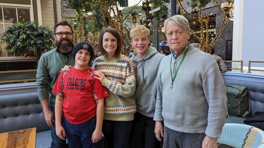 Family portrait for Christmas card at Gaylord National Harbor Resort, Maryland.