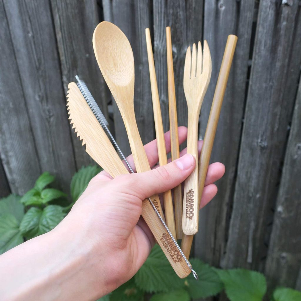 Bamboo eating utensils ensure everyone in the family has their own sanitary diningware when eating out anywhere in the world.