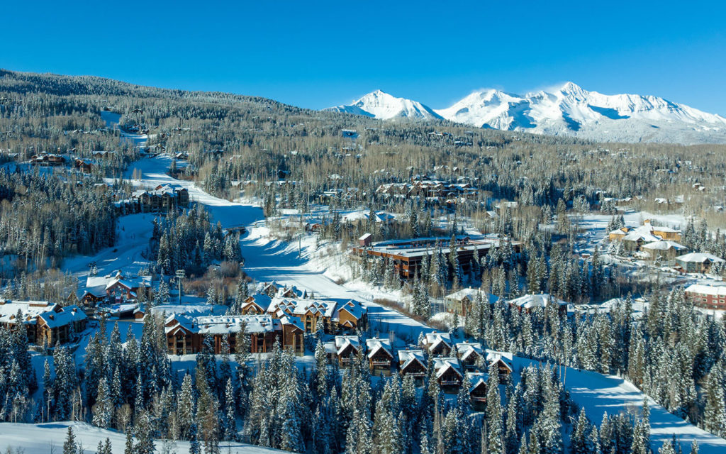 Aerial view of the Mountain Lodge at Telluride, Colorado.