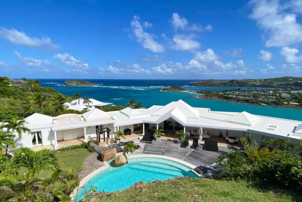 Villa Arrow Marine in St. Jean, Saint Bartolemy has four bedrooms and rents for $60,000 per week in the winter high season. Photo c. Wimco