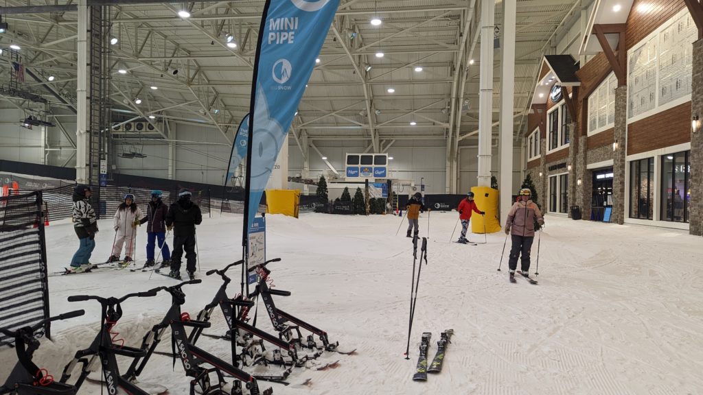 The "base village" at the Big Snow indoor ski park has shops, cafes and snow bike rentals if you tire of skiing or snowboarding.