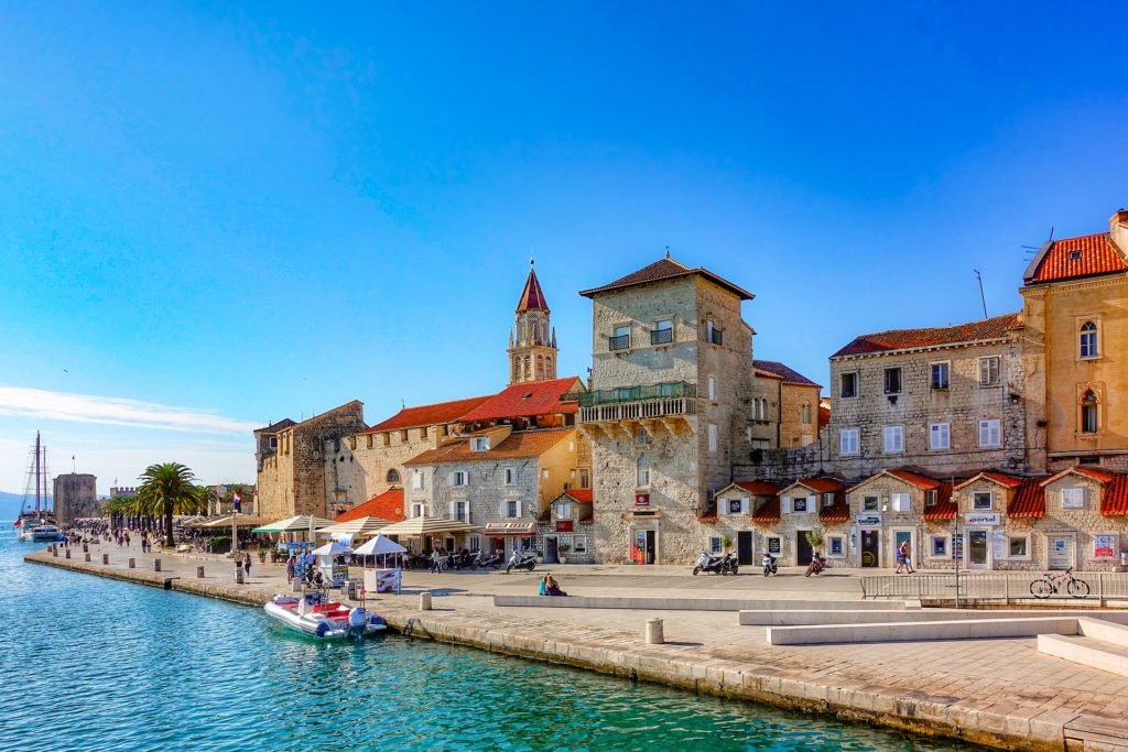 The port of Trogir in Croatia on a sunny day.