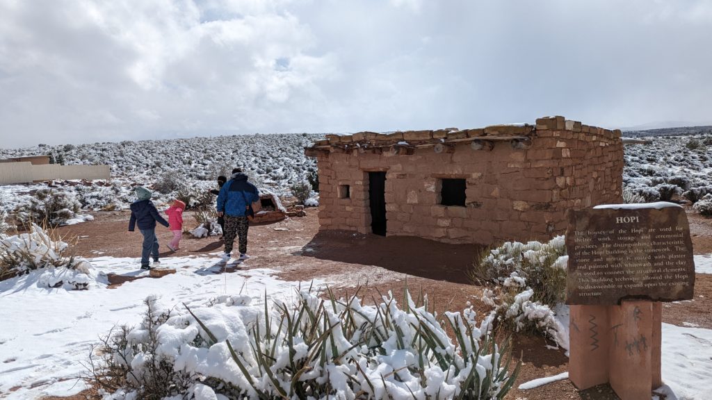 The Hopi dwellng is one of many examples of Native American lodging on display at Grand Canyon West.