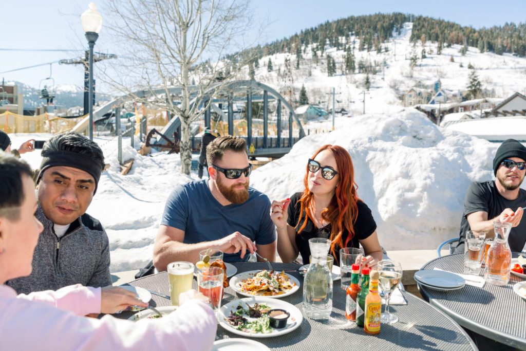 Mid-mountain dining by the bridge at CB's Run in Park City Mountain Resort. Photo c. Visit Park City