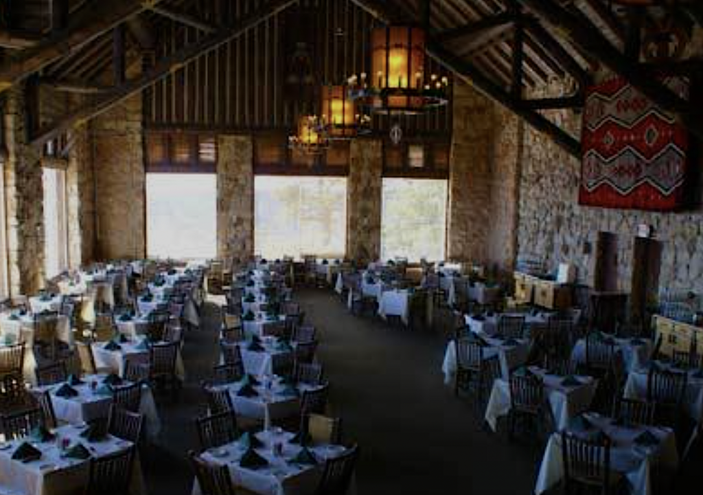 Classic dining room of the Grand Canyon Lodge North Rim, with spectacular views. Photo c GrandCanyonLodges.com 