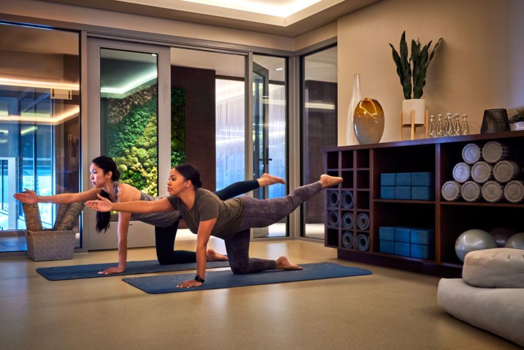 Dedicated yoga and Zen wellness space at the JW Marriott Anaheim Resort.