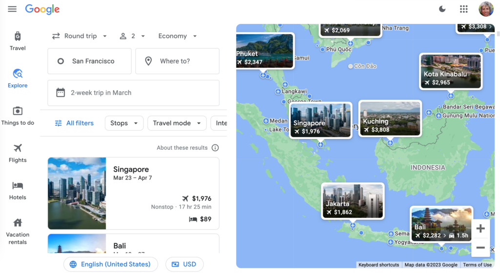 The beat travel hacks for cheap airfares are the flexible calendar and "Explore" features on metasearch engines like Google Flights.