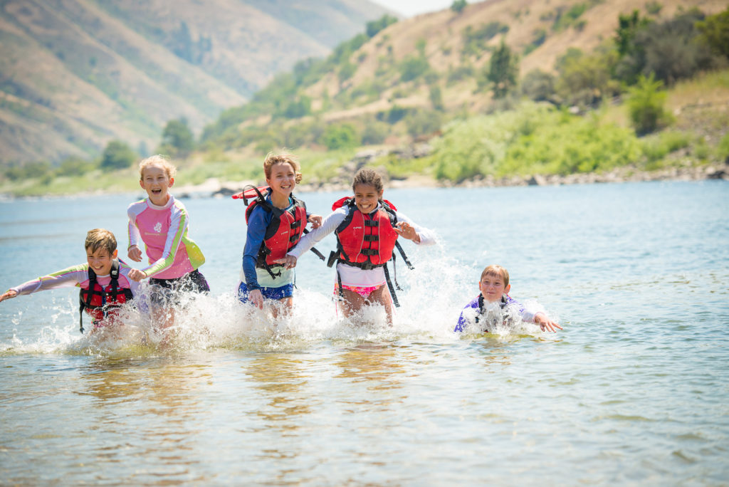 The Salmon River's warm water makes water play fun and safe.  Photo c. ROW Adventures