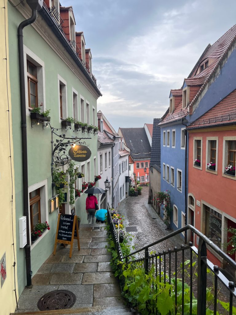 The charming cobblestone lanes and traditional architecture of Meissen, one of Saxony's prettiest towns.