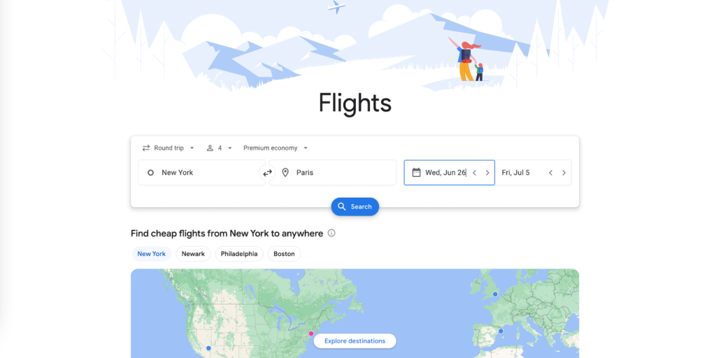 Google Flights is one of the best sites to kick off your search for vacation deals. 