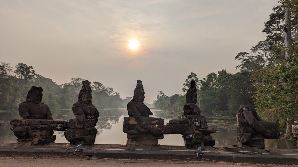 Timeless sunset over the anicent wonders found at Angkor Archeological Park in Siem Reap, Cambodia.