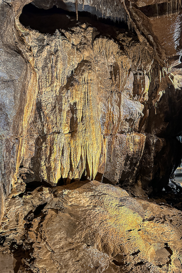 Limestone formations in the Marble Arch Cave, Ireland.