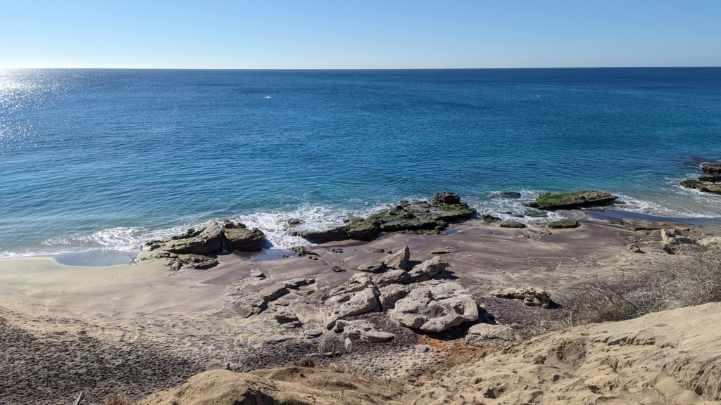 The rocky beach coastline of San Jose del Cabo.
