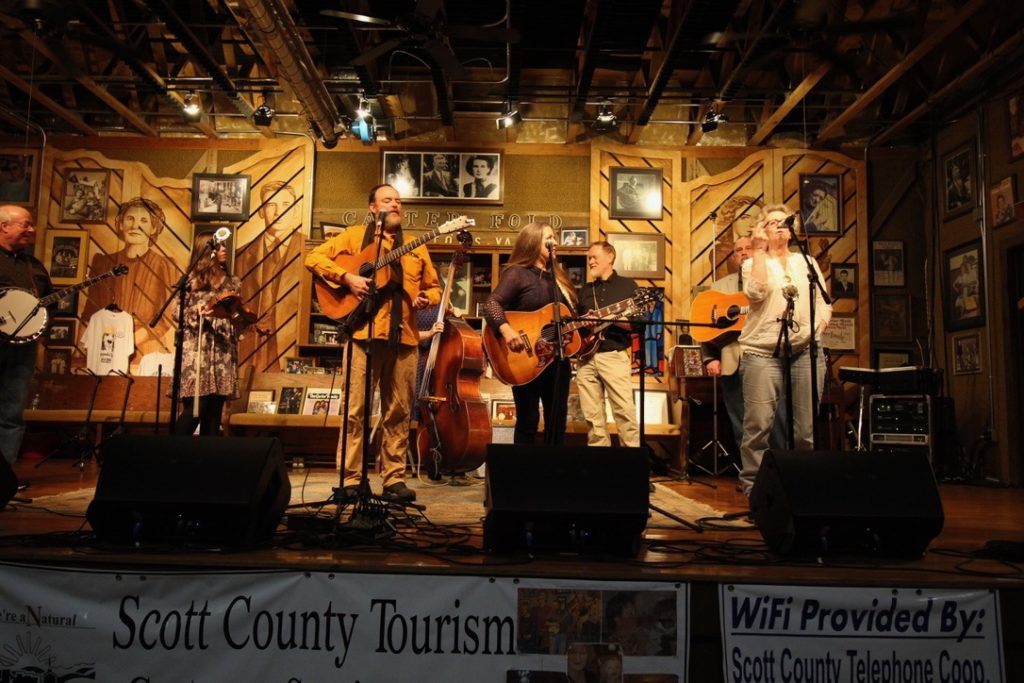 Live performers at the Carter Family Fold in Virginia. Photo c. Scott County Tourism office.