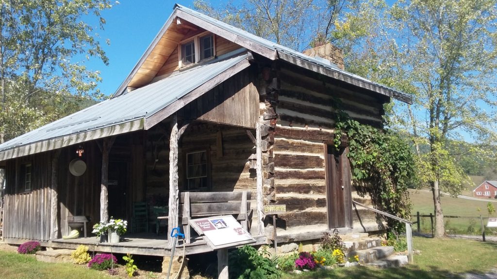 The restored cabin of A.P Carter was moved to the Carter Family Fold in Hiltons, along Virginia's Musical Heritage Trail. photo. c. Carter Family Fold
