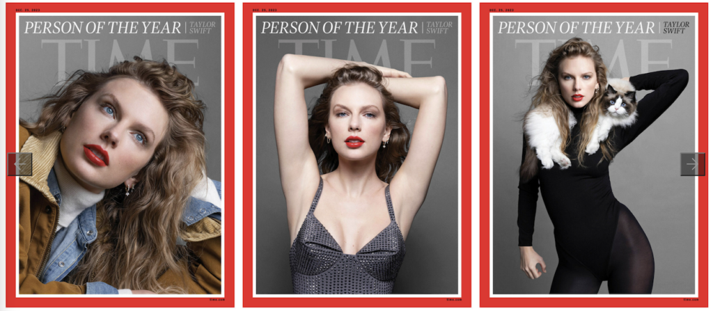 Taylor Swift was Time Magazine's 2023 Person of the Year. Photo c. TIME by Inez and Vinoodh.