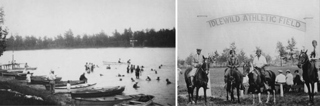 Historic pictures of Idlewild, a Black resort in Lake County, Michigan that provided a variety of sports and recreation to African Americans. Photos c. Idlewild Historic and Cultural Center.