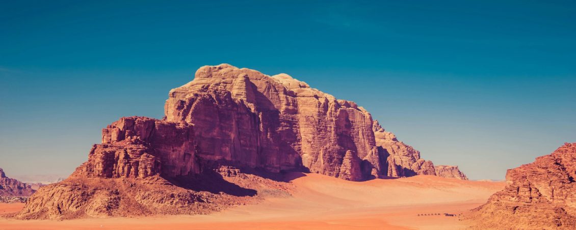 One of the outstanding rock faces at Wadi Rum where climbers go for an unforgettable adventure. Photo c. unsplash