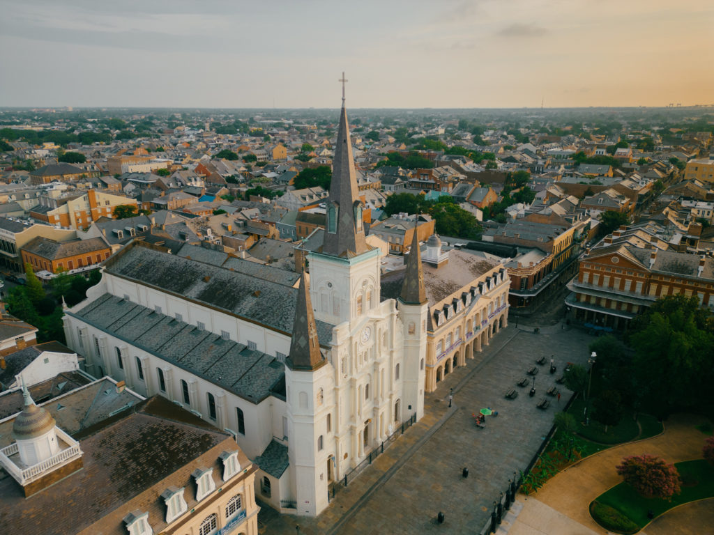 St. Louis Cathedral and Jackson Square in New Orleans. Photo by Justen Williams/343 Media.