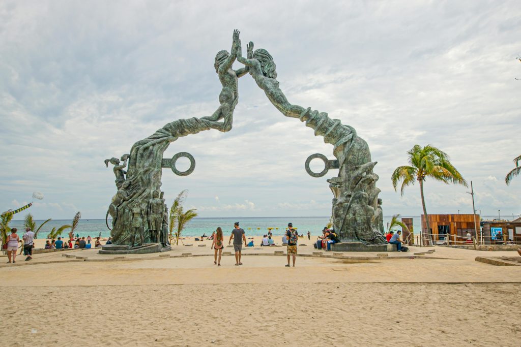 The famous mermaid sculpture in Fundadores Park greets visitors to the beach of Playa del Carmen, on Mexico's Riviera Maya. Photo by Reiez for pexels.