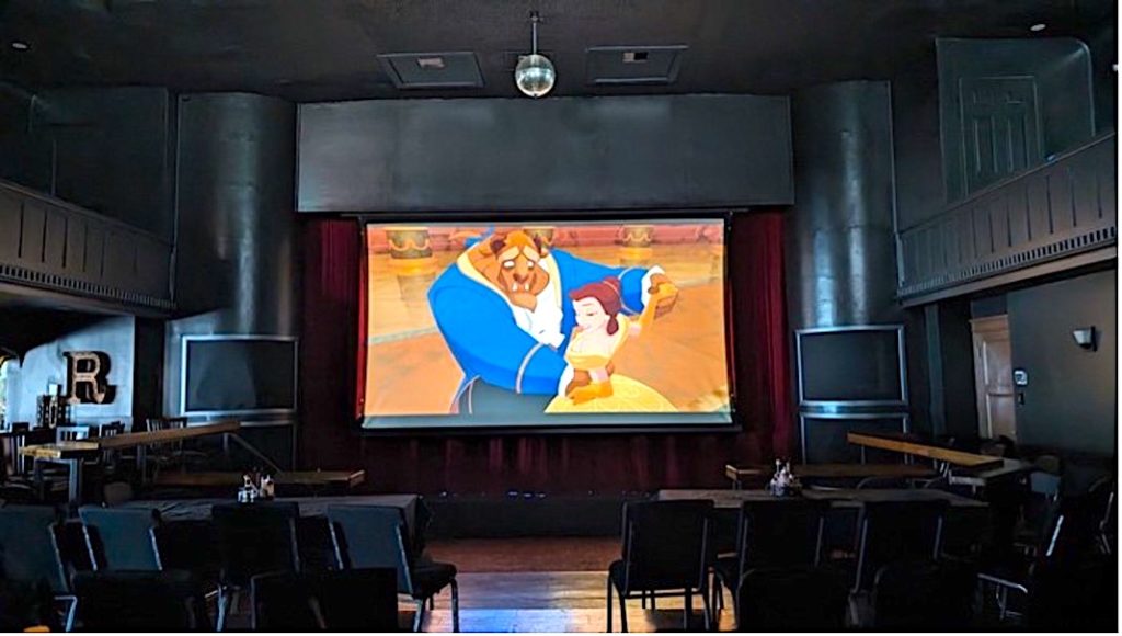 "Beauty and the Beast" showing on the screen of the Roayle Theatre in Bisbee, Arizona. Photo c. Victor Aziz