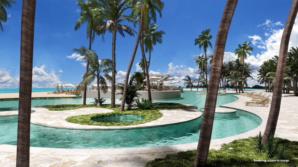 Rendering of the seaview pool at the Viva Miches by Wyndham resort in the Dominican Republic. c. Viva Wyndham