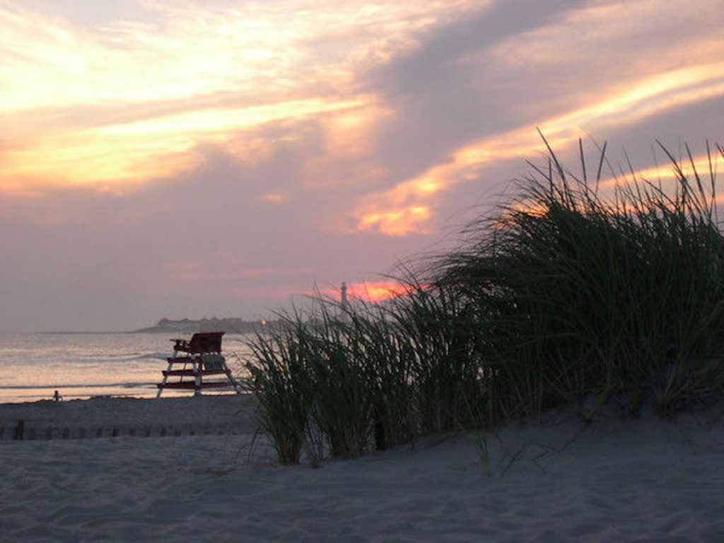 A beautiful sunset off the coast of family-friendly Cape May, New Jersey.