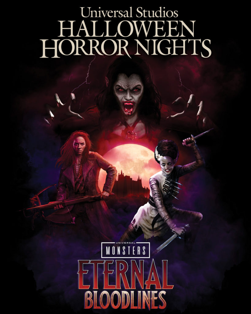 Classic Universal femal monsters headline a new HHN Haunted House, “Universal Monsters: Eternal Bloodlines.” 