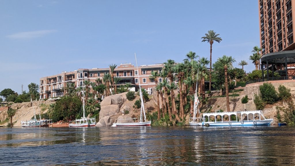 Modern Egyptian condos line the banks of Lake Nasser, an exclusive community created by the Aswan Dam. 