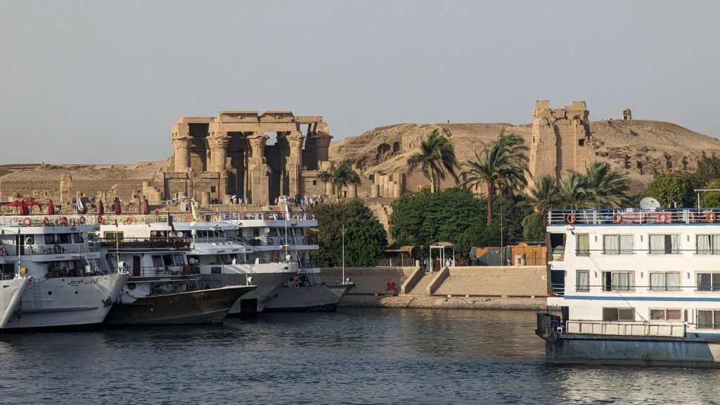 Nile River cruise ships call at the harbor at Kom-Ombo on the perfect Egypt itinerary.