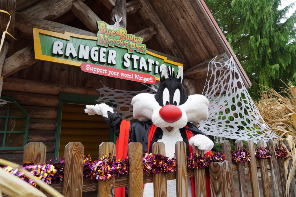 Bugs Bunny protects the local Ranger Station at Six Flags Great Adventure during the annual daytime Kids Boo Fest celebration.